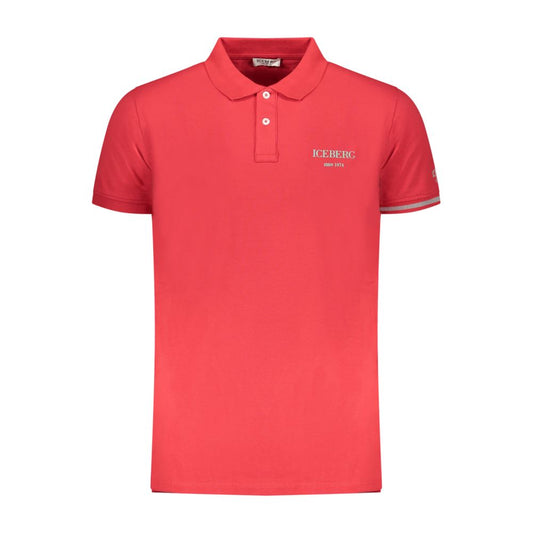 Polo Shirt by Iceberg for men in stretch cotton red & print presents a sleek silhouette, featuring a refined and for a sleek finish.