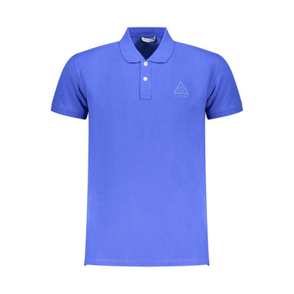 Iceberg Blue Cotton Mens Polo Shirt