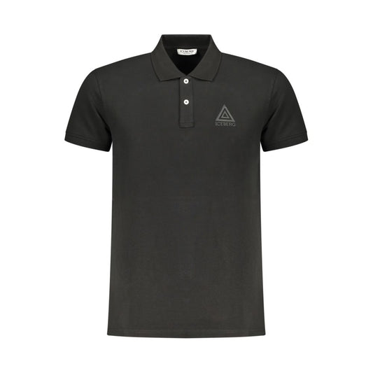 Iceberg Black Cotton Men Polo Shirt