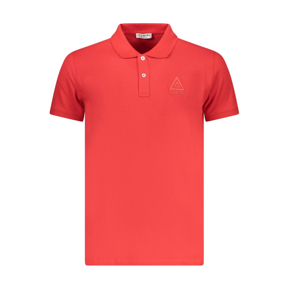 Iceberg Men's Stretch Cotton Polo Shirt - Red Print