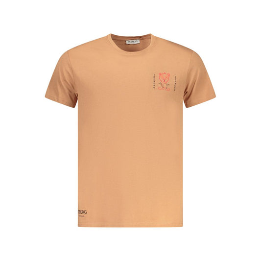 T-Shirt by Iceberg for men in cotton brown & print showcases a dramatic silhouette, elegantly detailed with a dramatic crew neckline and for a truly dramatic finish.
