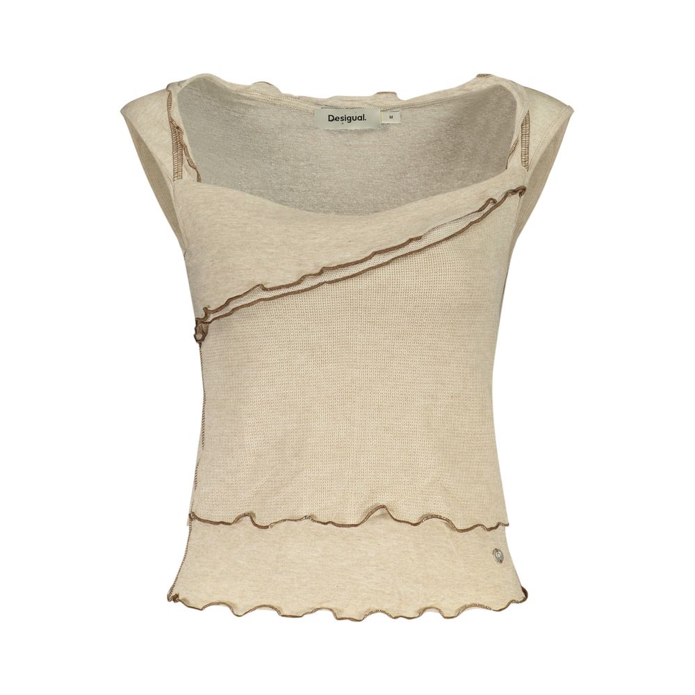 Desigual Beige Viscose Tank Tops