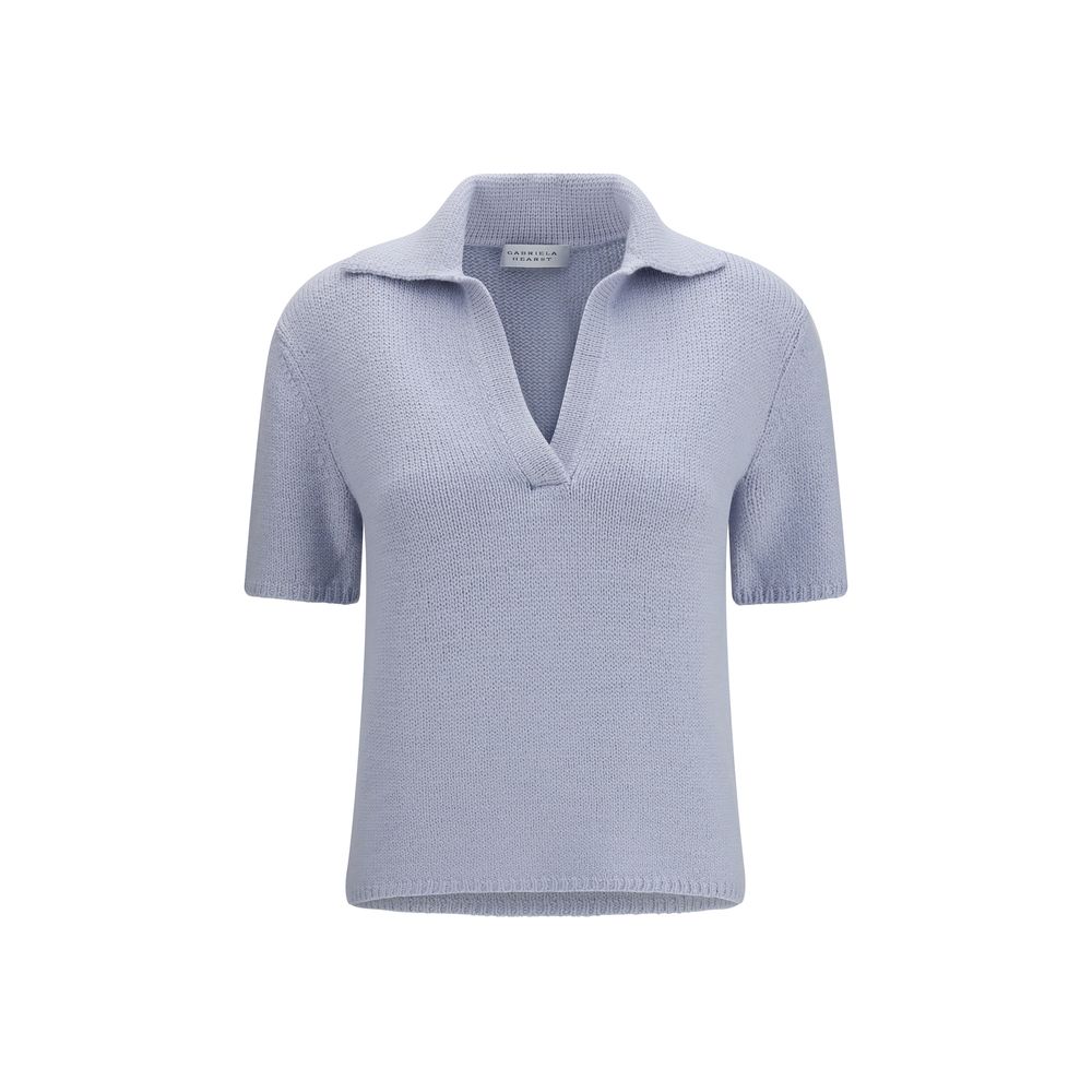 Gabriela Hearst Blue Cashmere Polo Shirt