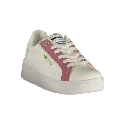 Athletic Sneakers by Gas for women in polyester & polyurethane pink & white showcases an impeccable silhouette, defined by an impeccable athletic style design that perfectly captures the essence of the Women's Athletic Polyester & Polyurethane Sneakers.