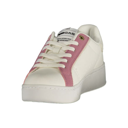 Athletic Sneakers by Gas for women in polyester & polyurethane pink & white presents a sleek silhouette, perfectly capturing the athletic style essence of Women's Athletic Polyester & Polyurethane Sneakers with its sleek design and premium finish.