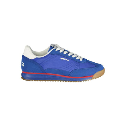 Gas Blue Polyurethane Men Sneaker