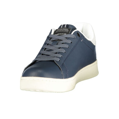Gas Blue Polyurethane Men Sneaker