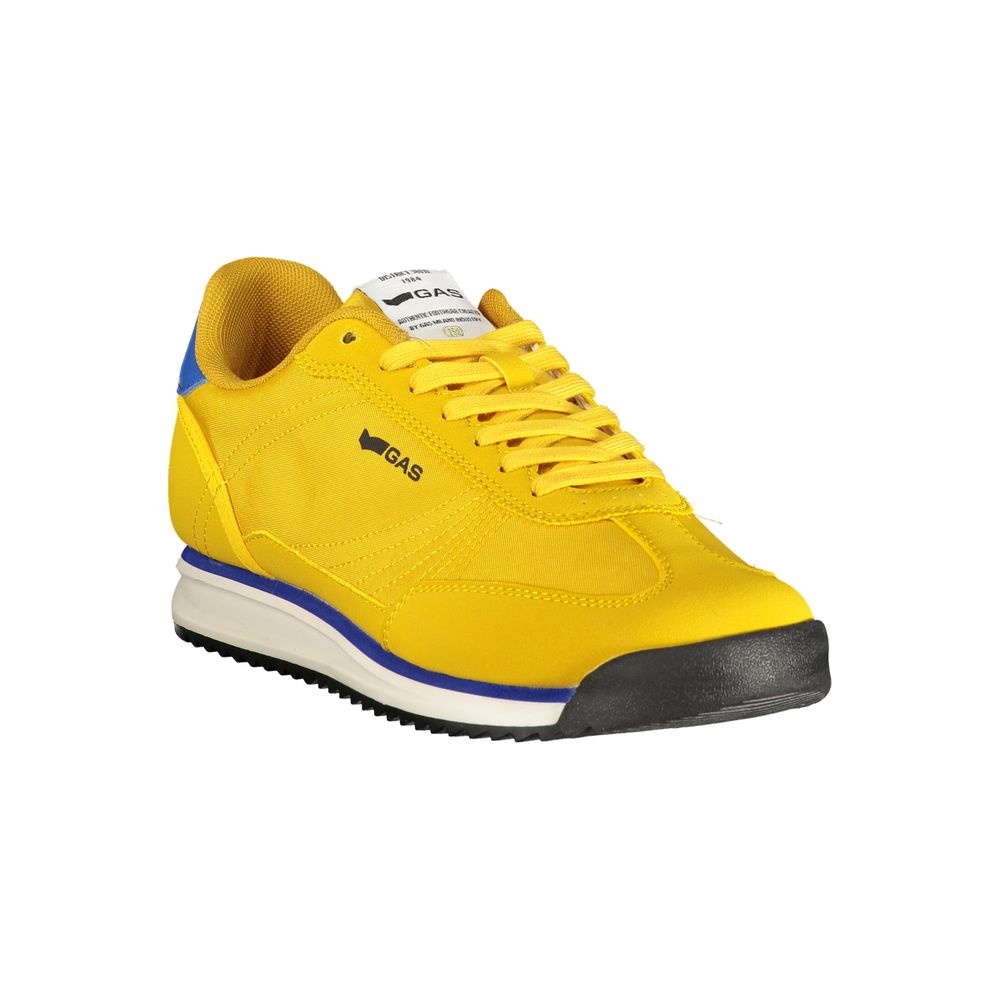 Gas Yellow Polyester Athletic Sneakers