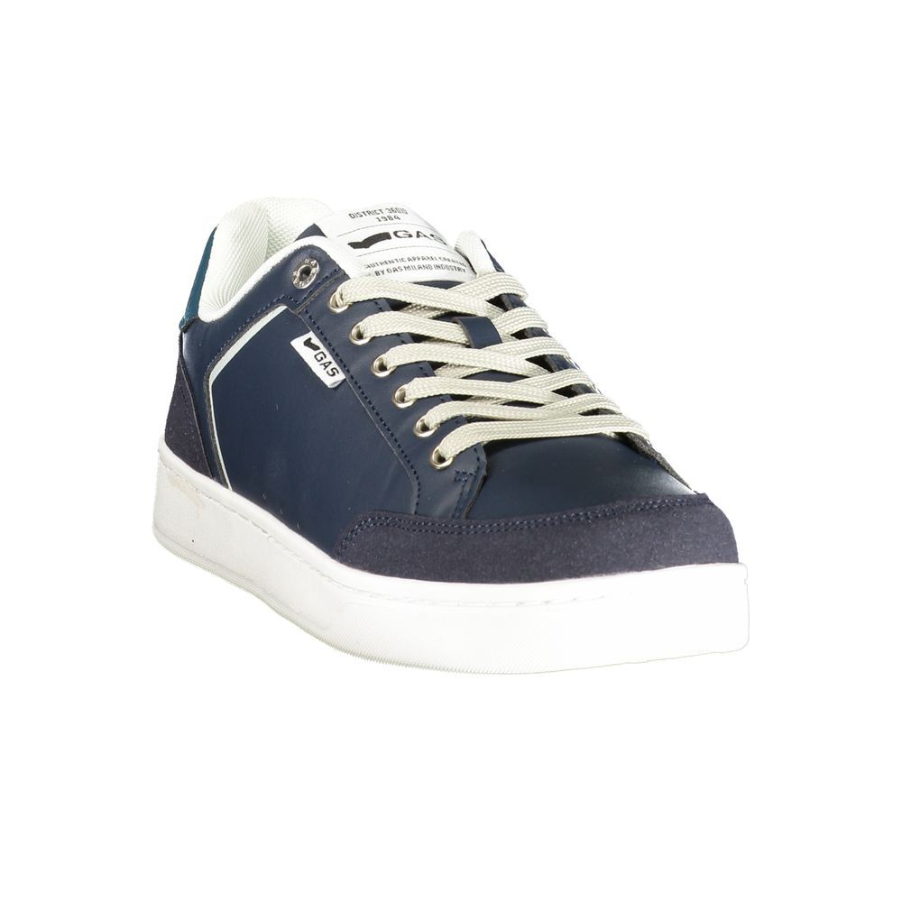Gas Blue Polyurethane Men Sneaker