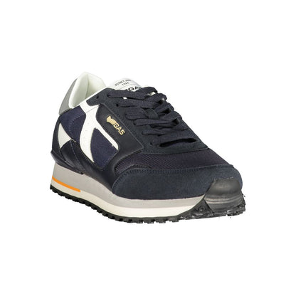 Gas Blue Polyurethane Men Sneaker