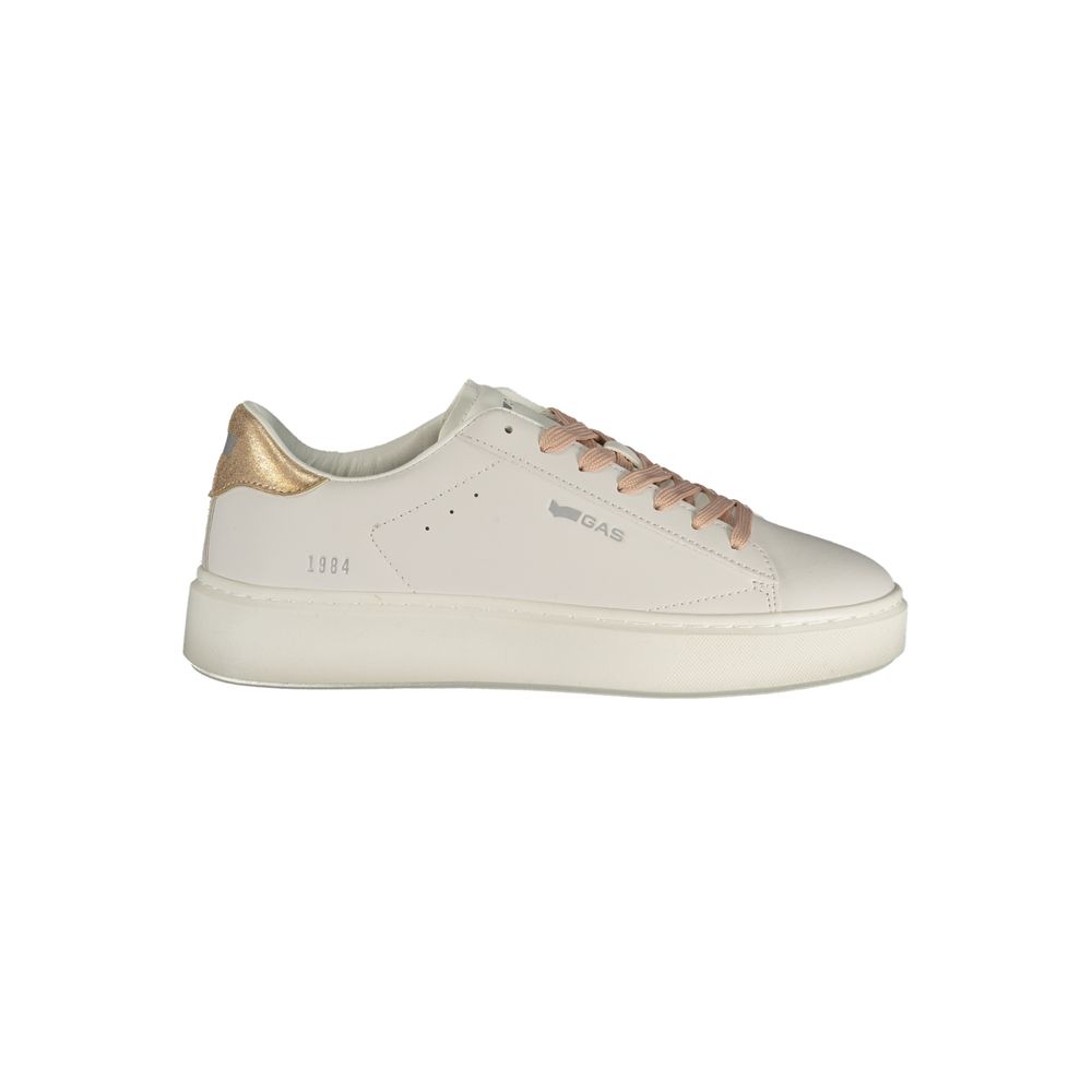 Gas White Polyester Athletic Sneakers