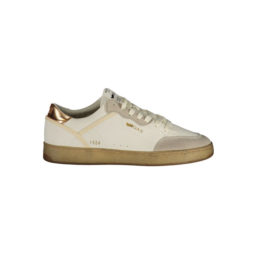 Gas White Polyester Athletic Sneakers