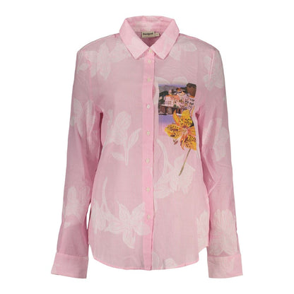 Desigual Pink Cotton Pattern Shirt