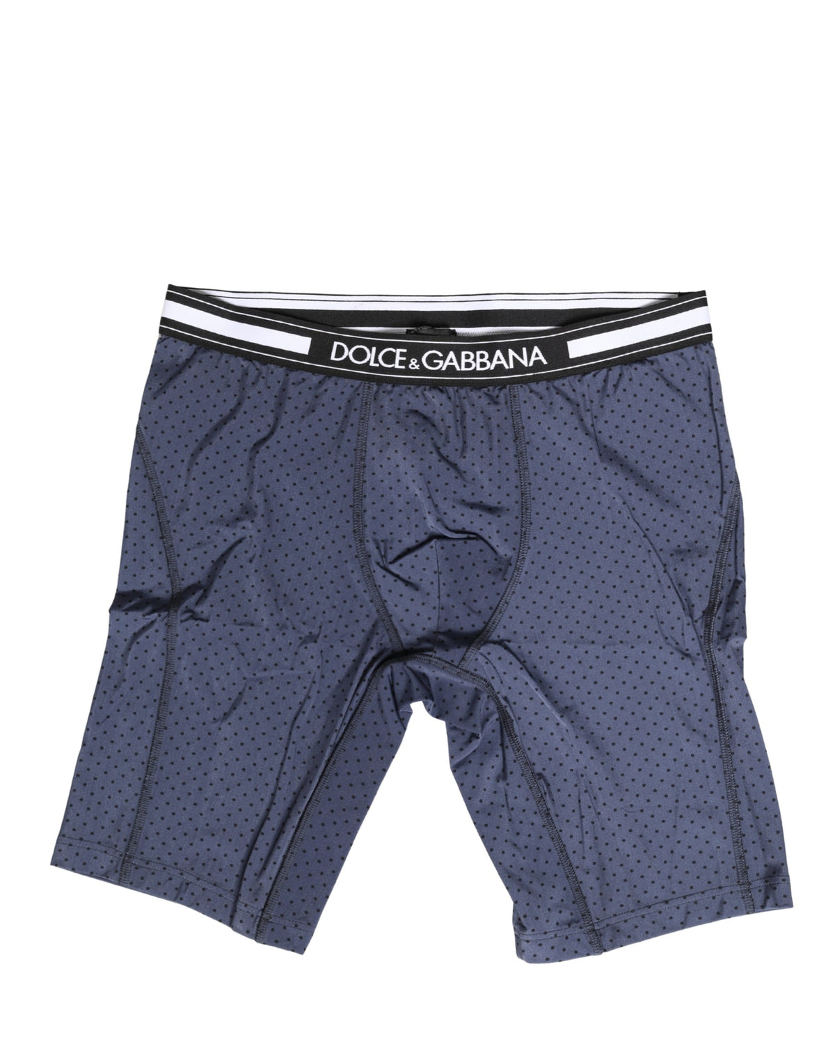 Dolce & Gabbana Men's Stretch Nylon Activewear Shorts - Dark Blue Dots