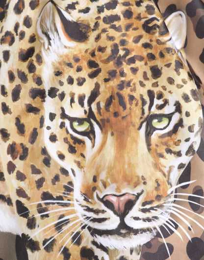 Dolce & Gabbana Multicolor Leopard Print Swim Trunks Swimwear