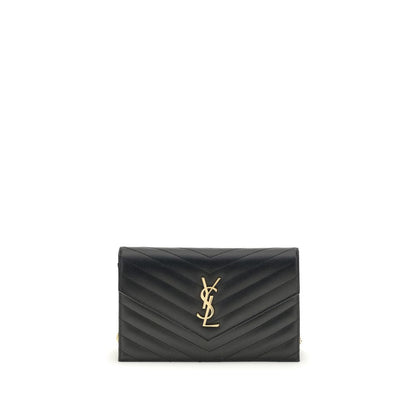 Saint Laurent Cassandre Bio-Acetate Mini Quilted Shoulder Bag - Black Gold Patterned Chevron