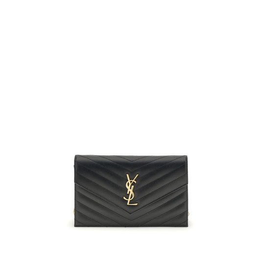 Saint Laurent Cassandre Bio-Acetate Mini Quilted Shoulder Bag - Black Gold Patterned Chevron