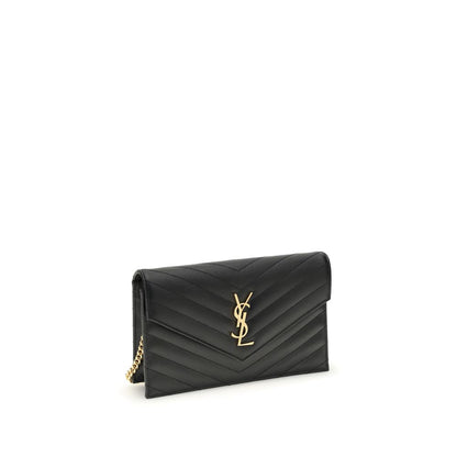 Saint Laurent Cassandre Bio-Acetate Mini Quilted Shoulder Bag - Black Gold Patterned Chevron
