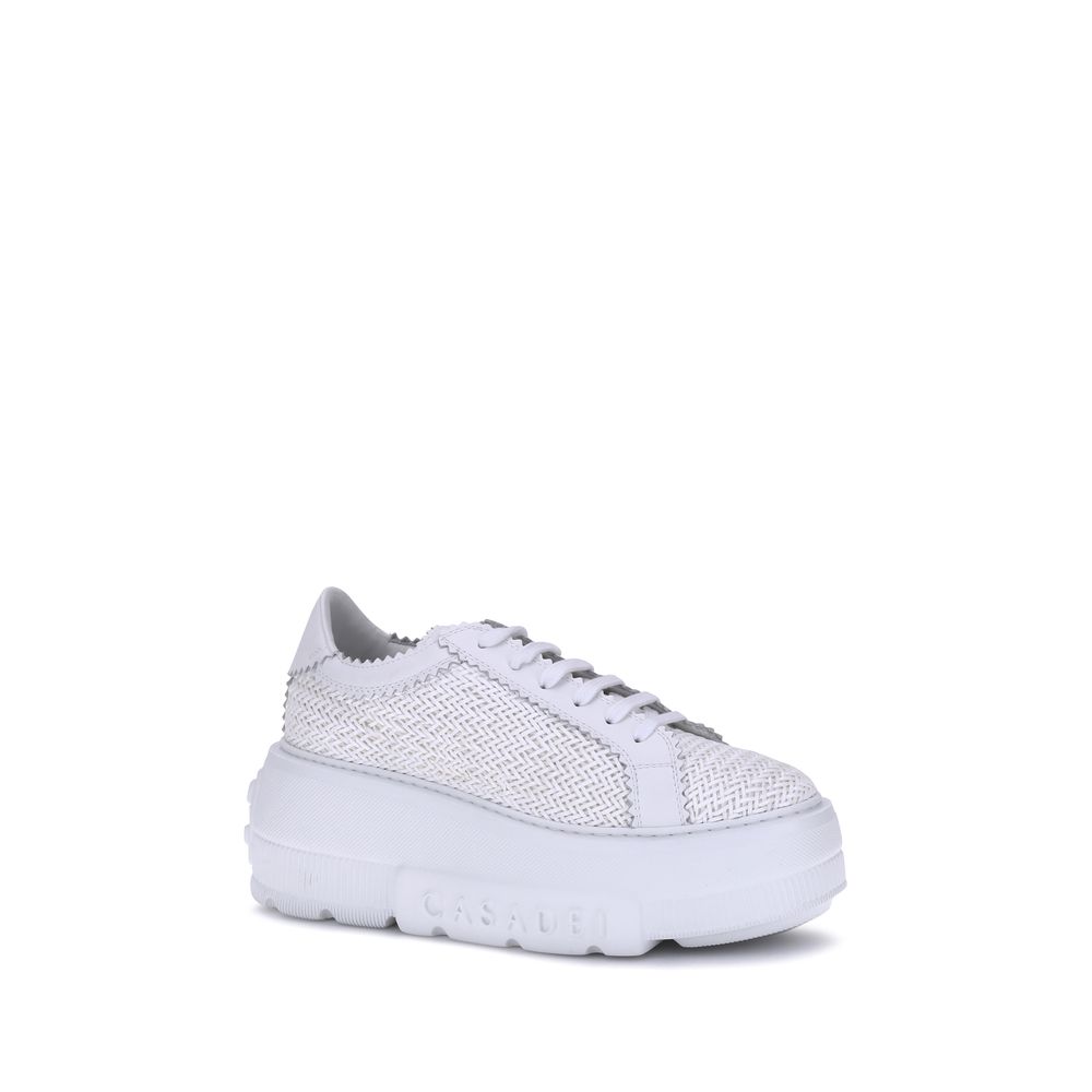Casadei White Other Fibres Platform Sneakers