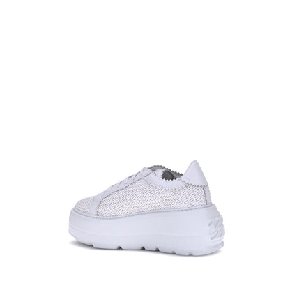 Casadei White Other Fibres Platform Sneakers