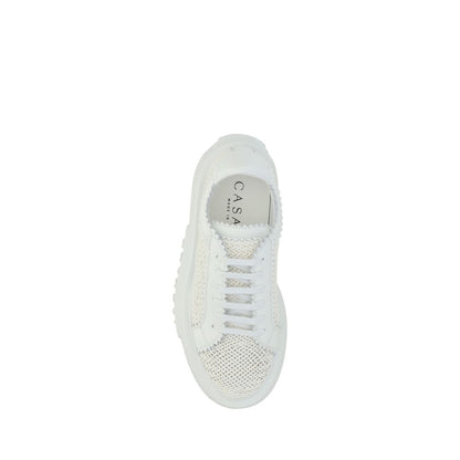 Casadei White Other Fibres Platform Sneakers