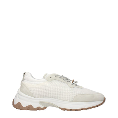 Eleventy White Fabric Low Top Sneakers