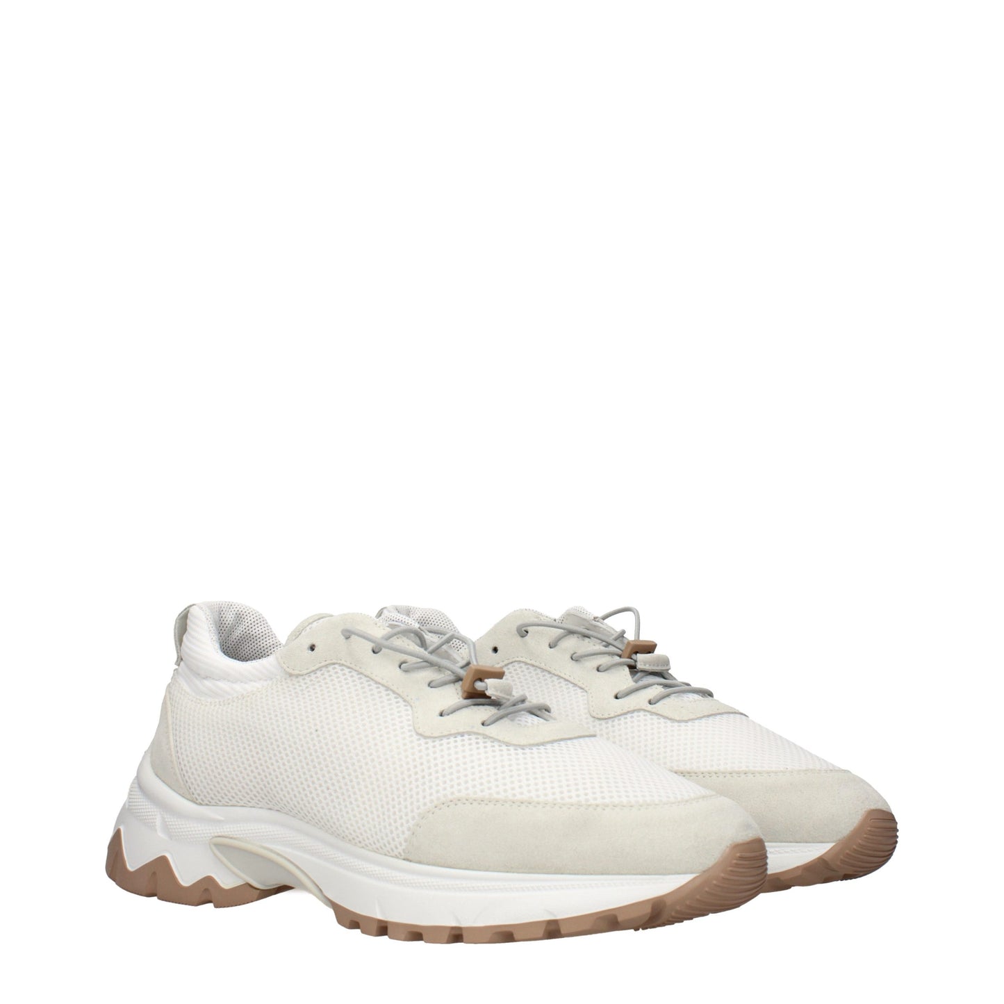 Eleventy White Fabric Low Top Sneakers