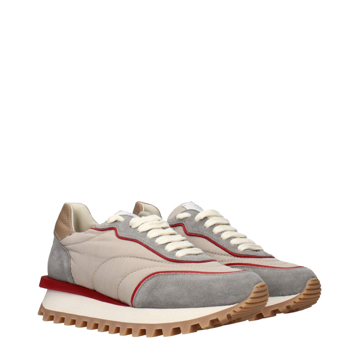 Eleventy Beige Fabric Chunky Sneakers