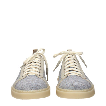 Eleventy Gray Fabric Low Top Sneakers