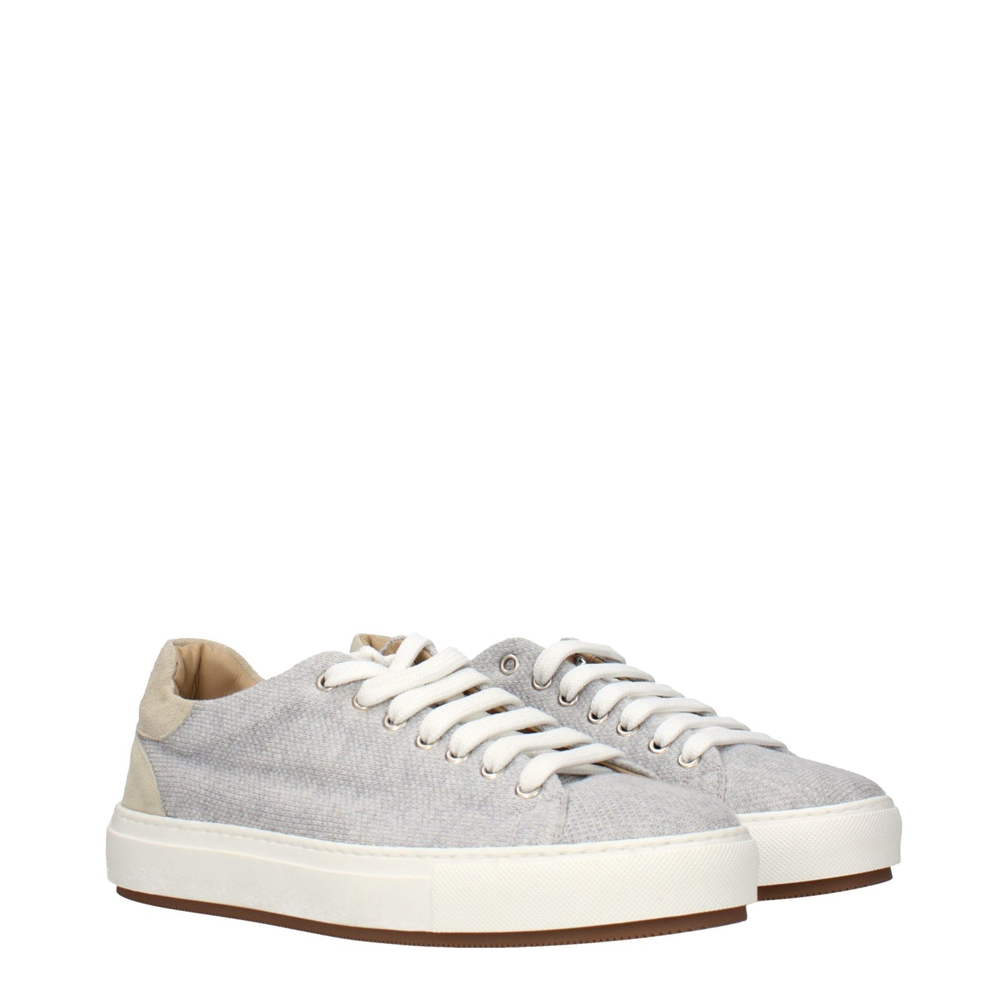 Eleventy Gray Fabric Low Top Sneakers