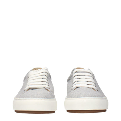 Eleventy Gray Fabric Low Top Sneakers