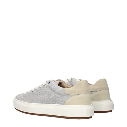 Eleventy Gray Fabric Low Top Sneakers