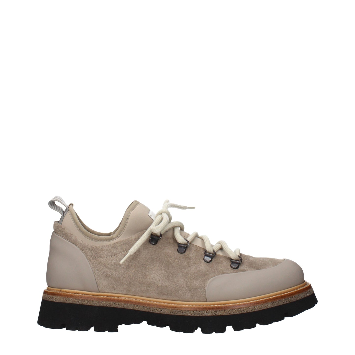 Eleventy Beige Leather Low Top Sneakers