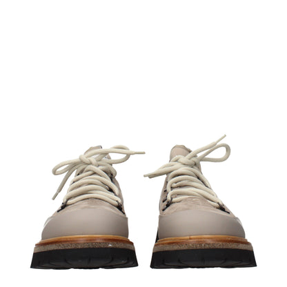 Eleventy Beige Leather Low Top Sneakers