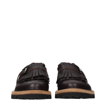 Eleventy Brown Leather Slip-On Loafers