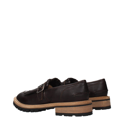 Eleventy Brown Leather Slip-On Loafers