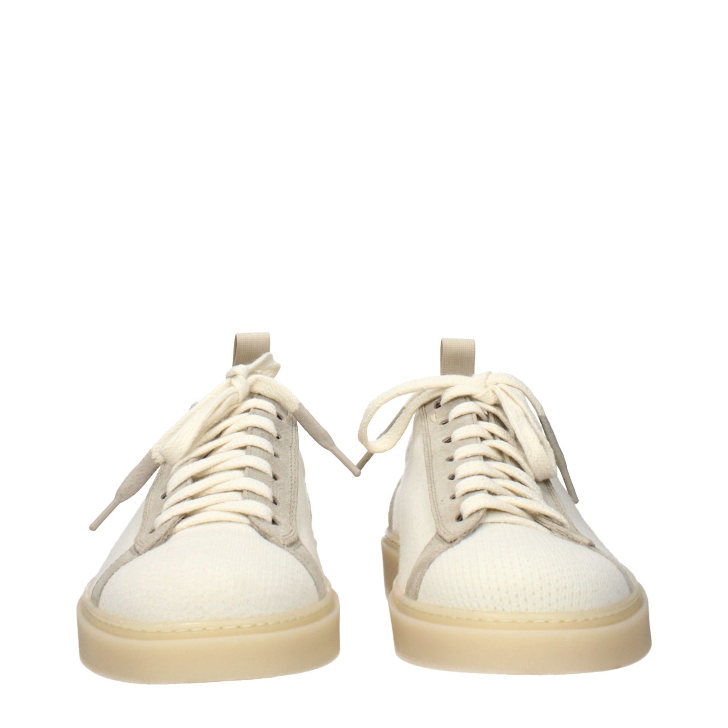 Eleventy Beige Fabric Low Top Sneakers