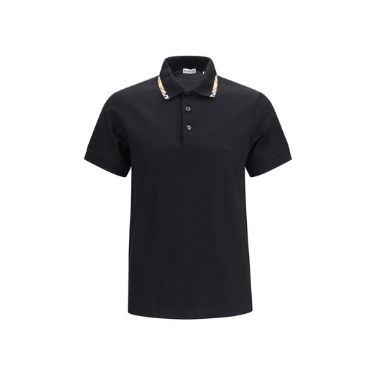 Burberry Black Cotton Polo Shirt