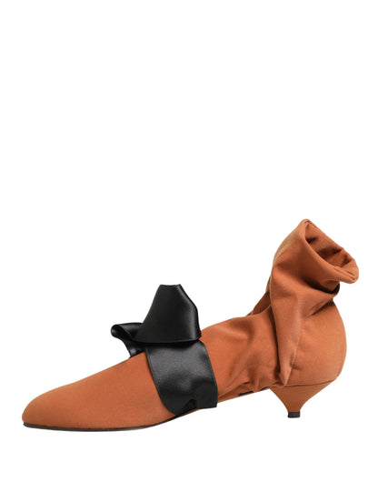 Dolce & Gabbana Brown Black Suede Boots Shoes