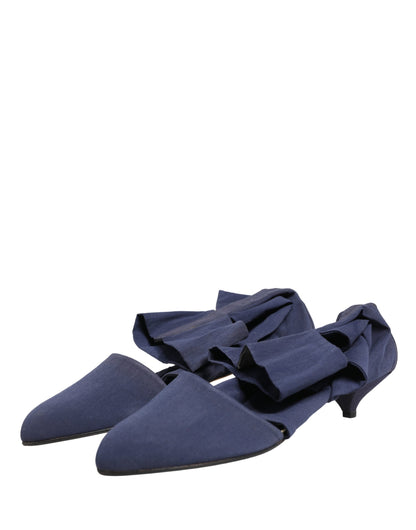 Dolce & Gabbana Women's Leather & Cotton Sock Ankle Boots - Blue