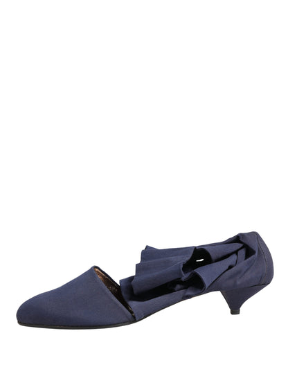 Dolce & Gabbana Women's Leather & Cotton Sock Ankle Boots - Blue