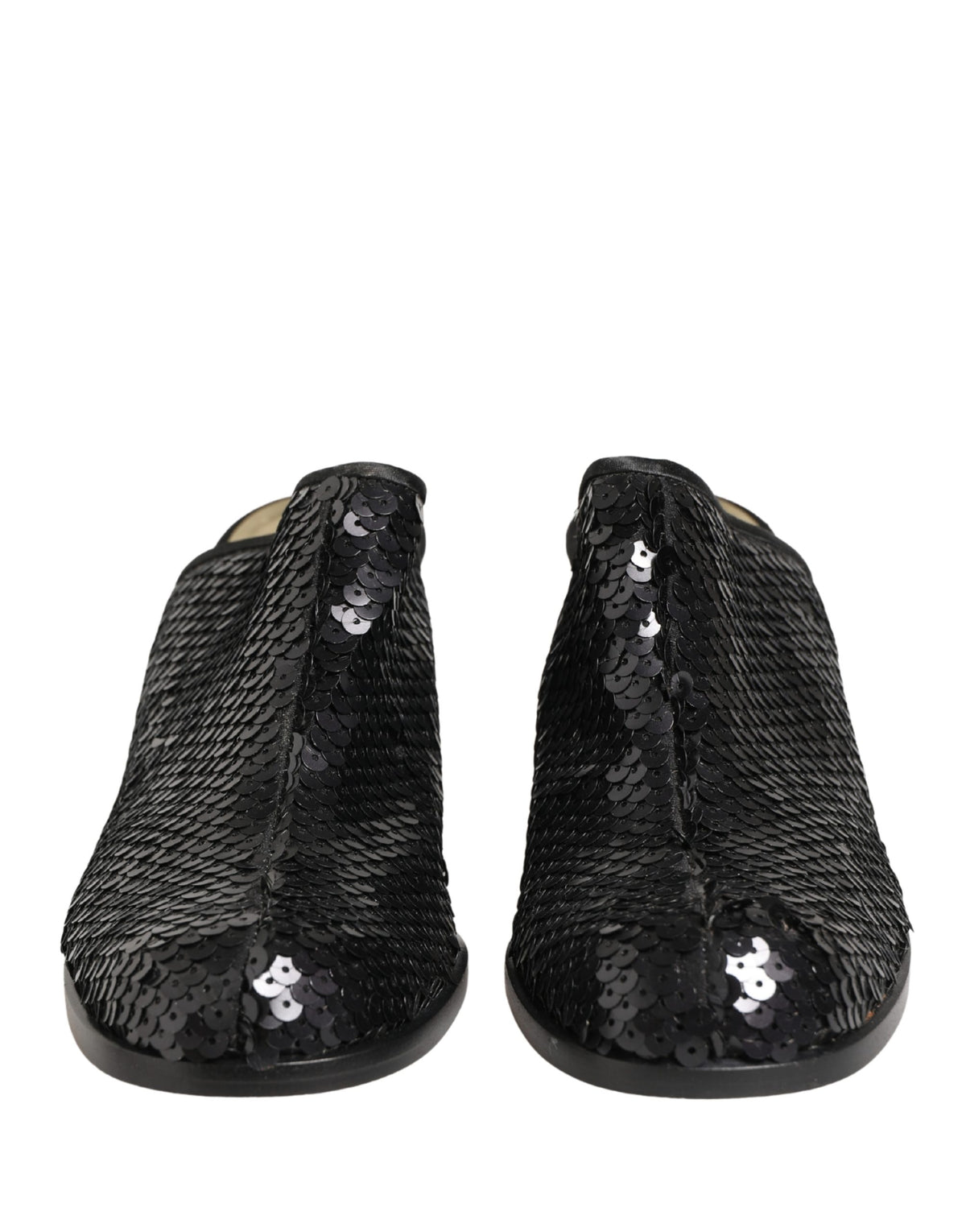 Dolce & Gabbana Women's Leather Mid-Heel Mules Sandals Pumps Heels - Black