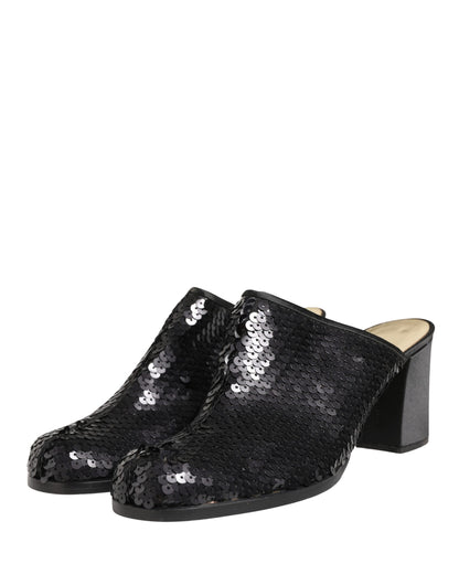Dolce & Gabbana Women's Leather Mid-Heel Mules Sandals Pumps Heels - Black