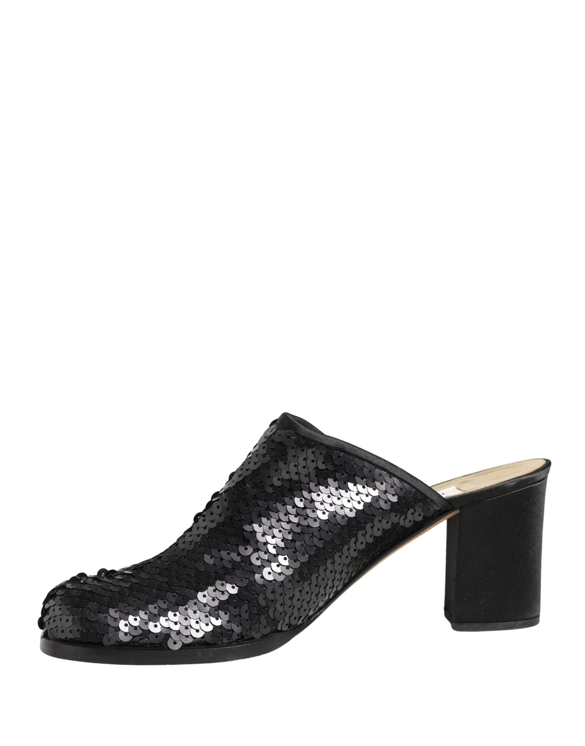 Dolce & Gabbana Women's Leather Mid-Heel Mules Sandals Pumps Heels - Black