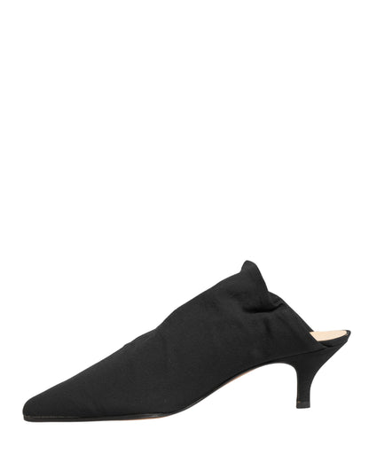 Dolce & Gabbana Black Suede Heel Mule Shoes