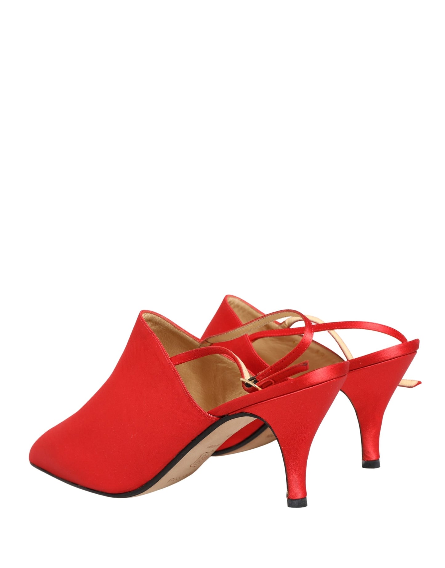 Dolce & Gabbana Red Suede Heel Slingback Shoes