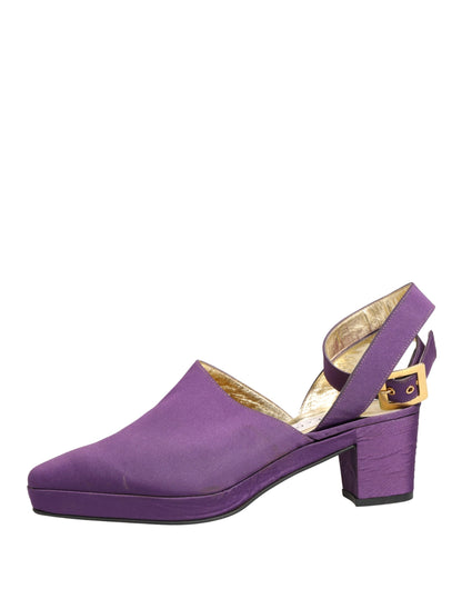 Dolce & Gabbana Purple Suede Sandals Shoes
