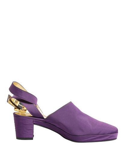 Dolce & Gabbana Purple Suede Sandals Shoes