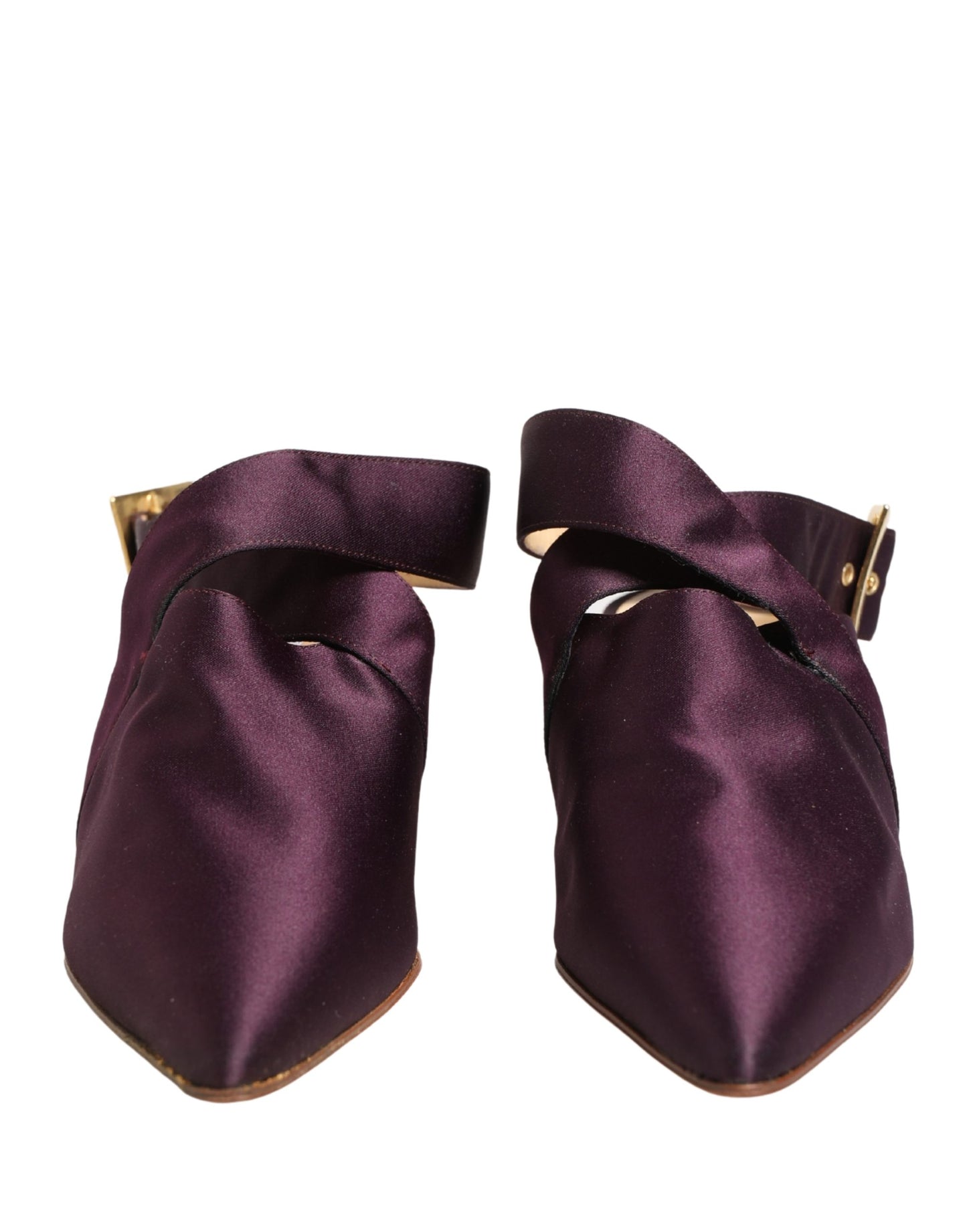 Dolce & Gabbana Purple Satin Sandals Shoes