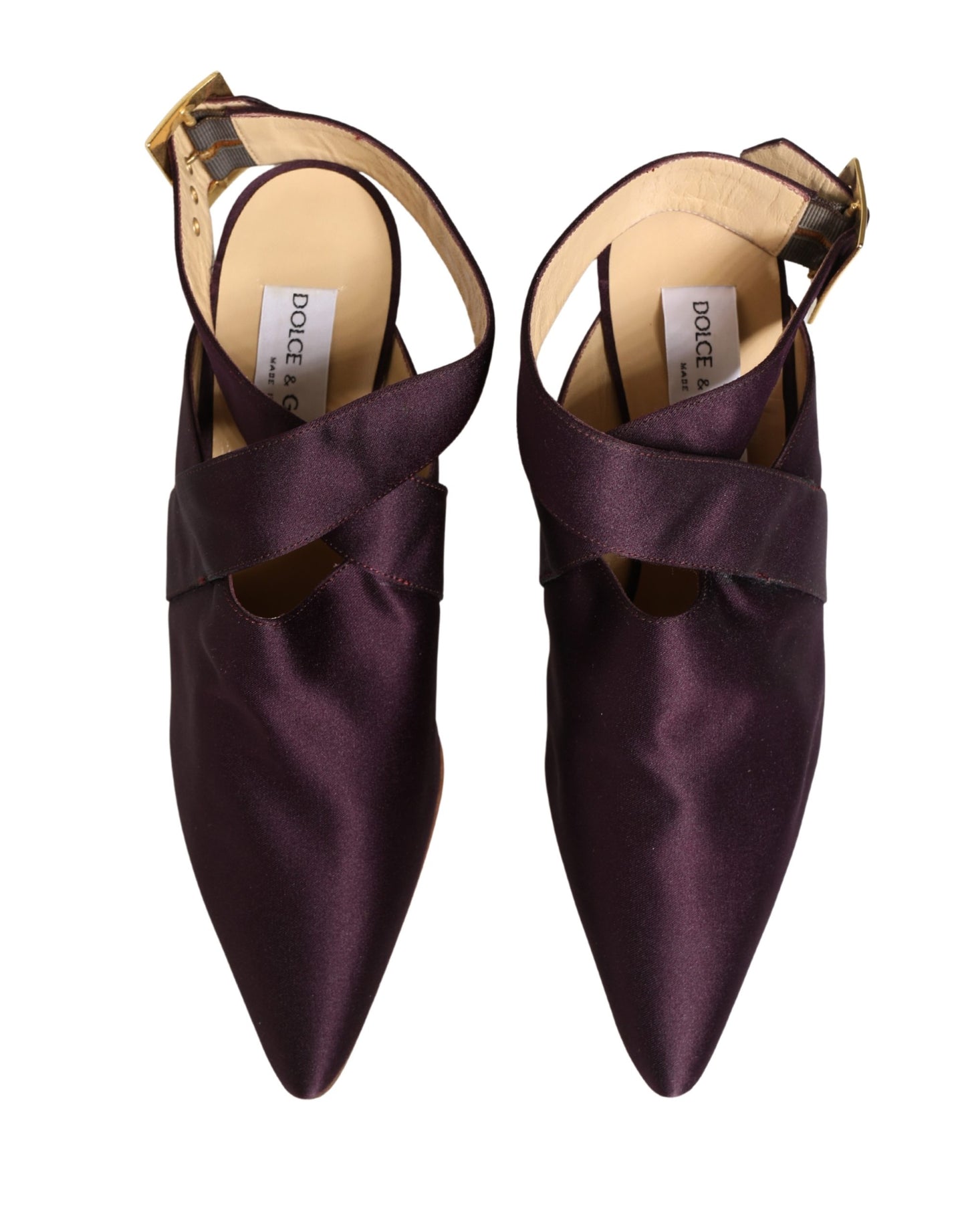 Dolce & Gabbana Purple Satin Sandals Shoes
